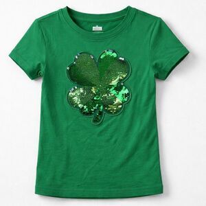 Way to Celebrate Green sequins shamrock t shirt size xs(4-5)